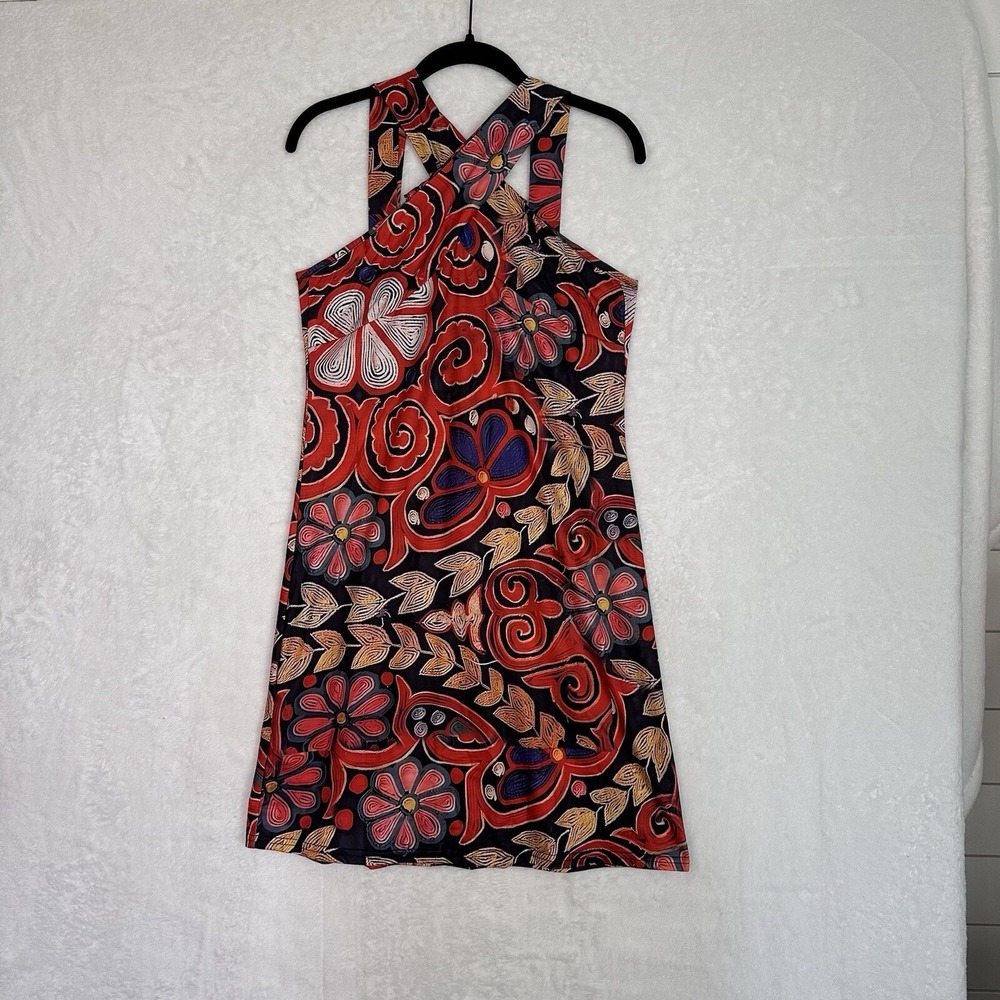 Dress Womens Sm Red Multi Boho Halter Floral S Summer Never Worn